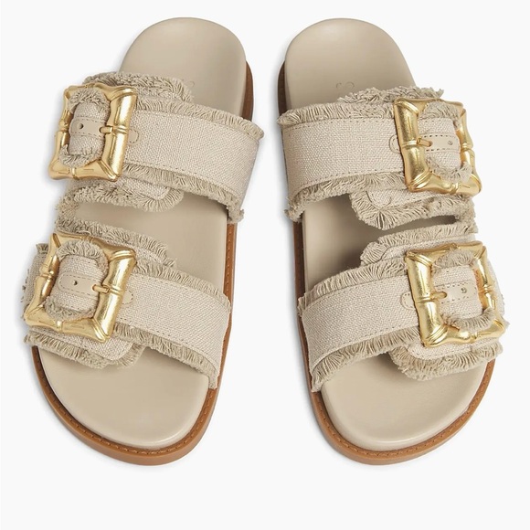 SCHUTZ Gold and Cream Sandals - Picture 3 of 6